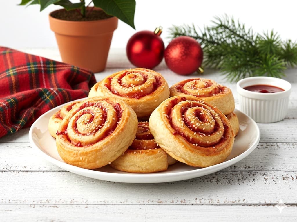 Rollitos de Jamón, Queso y Arándanos